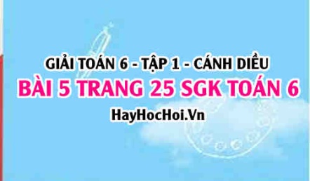 Giải bài 5 trang 25 Toán 6 Tập 1 SGK Cánh Diều